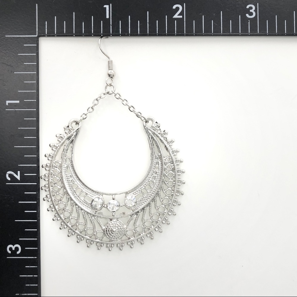 🌼 Silver Dangle Earrings Silver Earrings Silver Earrings Silver Earrings Silver - Picture 2 of 2